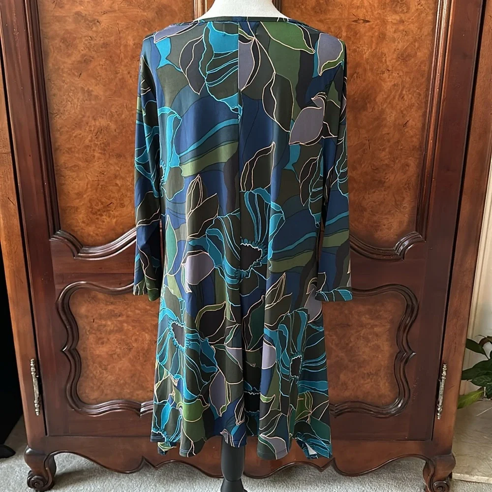 Arna York Collection Abstract Floral Print Tunic - Picture 4 of 12